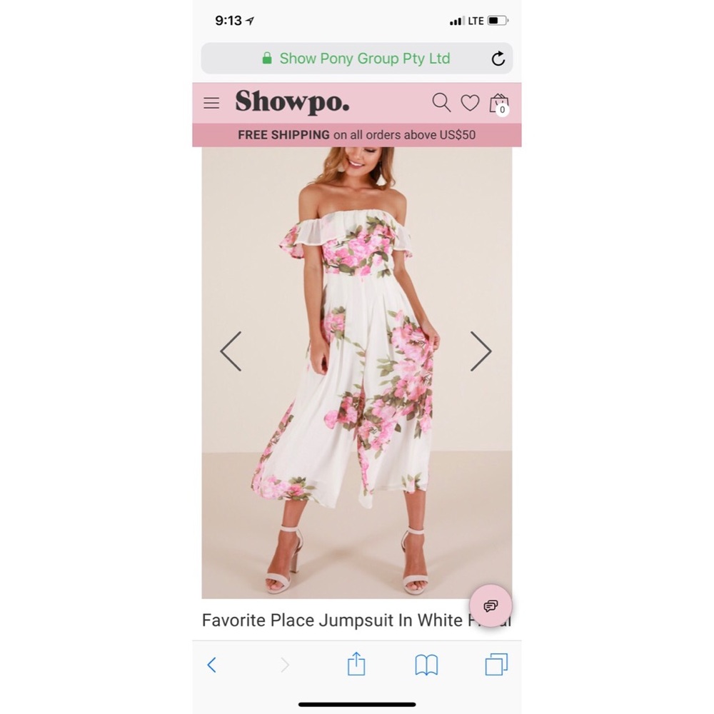 NWT SHOWPO Favorite Place Floral Jumpsuit